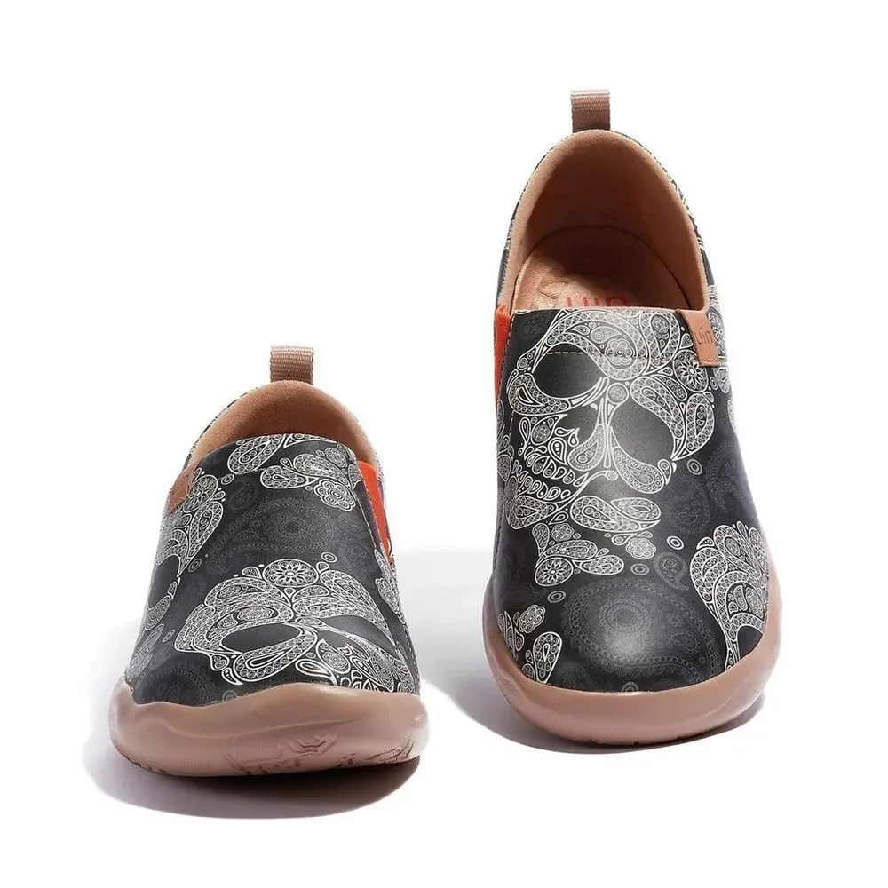 UIN Men's Walking Shoes Slip On Microfiber Casual Comfort Sneaker (Paisley Duke)